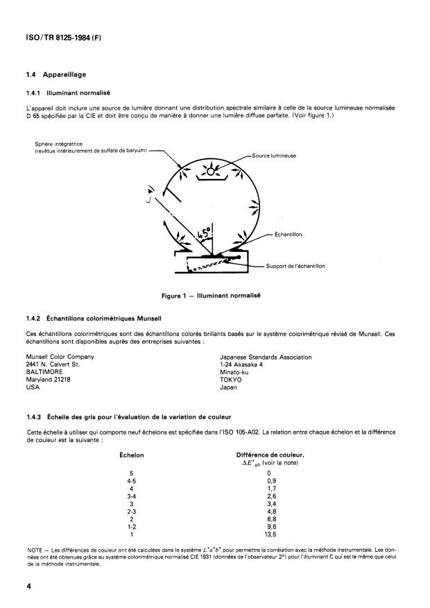 ISO/TR 8125:1984 ISO/TR 8125:1984 - Anodisation de l'aluminium et de ses alliages -- Détermination de la couleur et de la différence de couleur des couches anodiques colorées - Page 4 preview