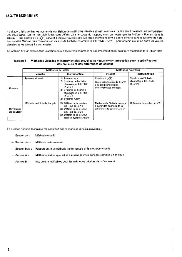 ISO/TR 8125:1984 ISO/TR 8125:1984 - Anodisation de l'aluminium et de ses alliages -- Détermination de la couleur et de la différence de couleur des couches anodiques colorées - Page 2 preview