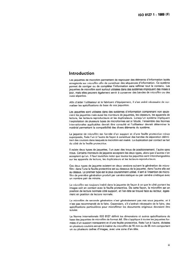 ISO 8127-1:1989 - Micrographie -- Jaquettes de microfilm de format A6