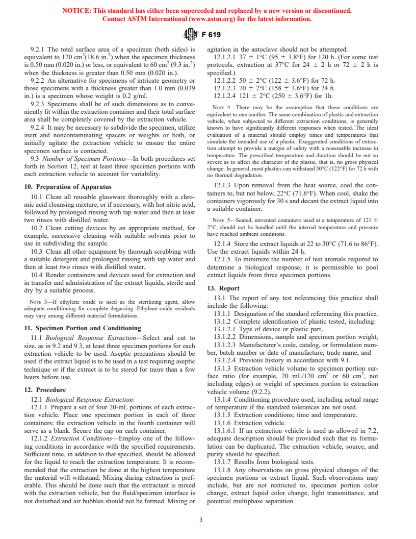 ASTM F619-02 - Standard Practice for Extraction of Medical Plastics