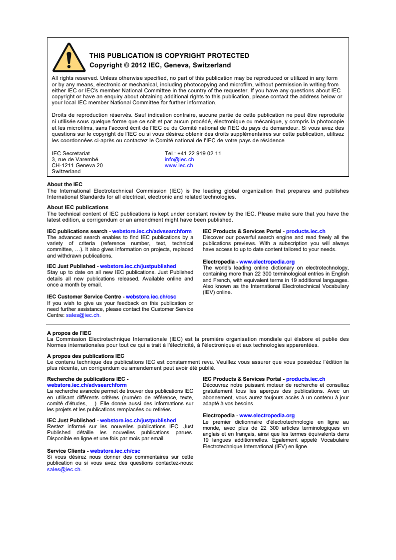 IEC 60601-1-8:2006 IEC 60601-1-8:2006+AMD1:2012 CSV - Medical electrical equipment - Part 1-8: General requirements forbasic safety and essential performance - Collateral Standard: General requirements, tests and guidance for alarm systems inmedical electrical equipment and medical electrical systems
Released:11/28/2012
Isbn:9782832204924 - Page 2 preview