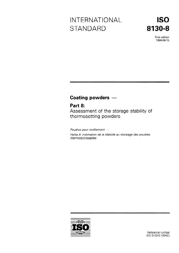 ISO 8130-8:1994 - Coating powders