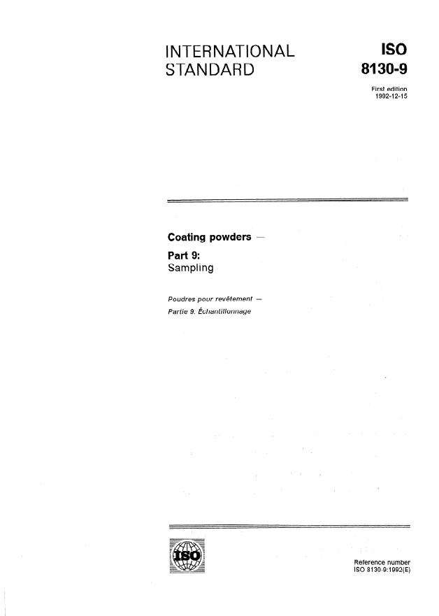 ISO 8130-9:1992 - Coating powders
