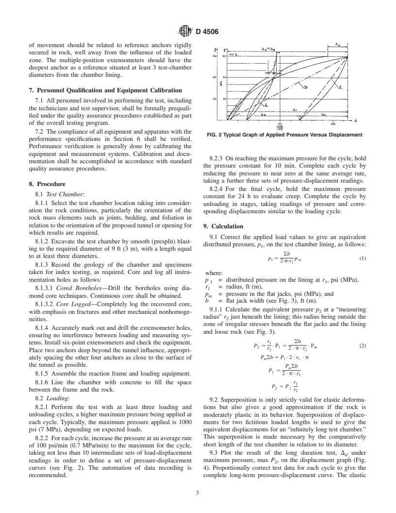 ASTM D4506-02 - Standard Test Method for Determining the In Situ Modulus of Deformation of Rock Mass Using a Radial Jacking Test