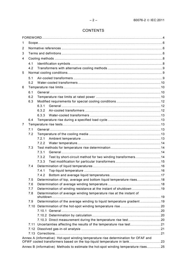 IEC 60076-2:2011 IEC 60076-2:2011 - Power transformers - Part 2: Temperature rise for liquid-immersed transformers - Page 4 preview