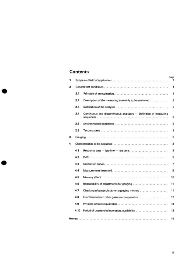 ISO 8158:1985 - Evaluation of the performance characteristics of gas analysers