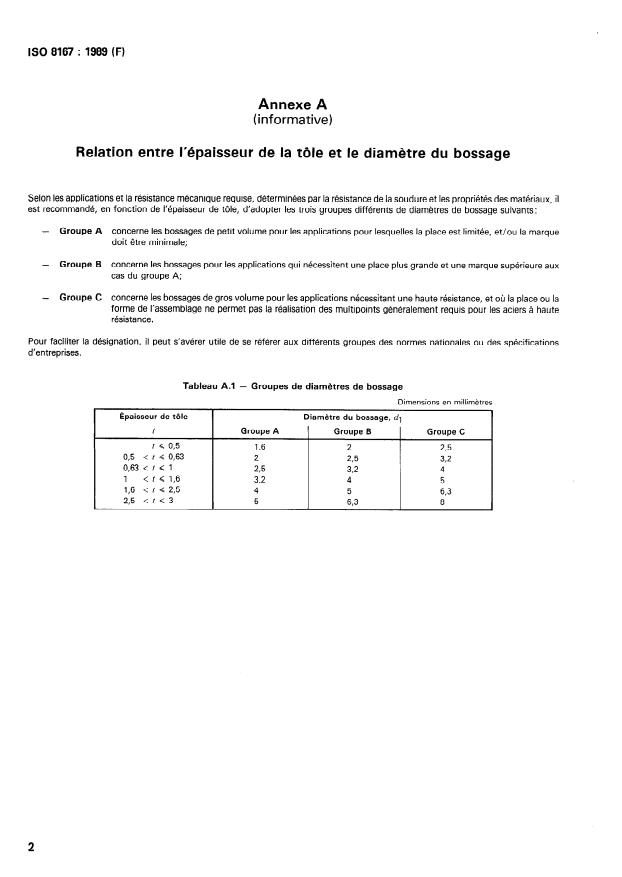 ISO 8167:1989 ISO 8167:1989 - Bossages pour le soudage par résistance - Page 4 preview