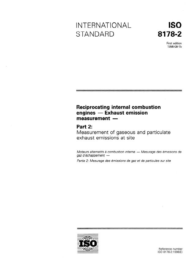 ISO 8178-2:1996 - Reciprocating internal combustion engines -- Exhaust emission measurement