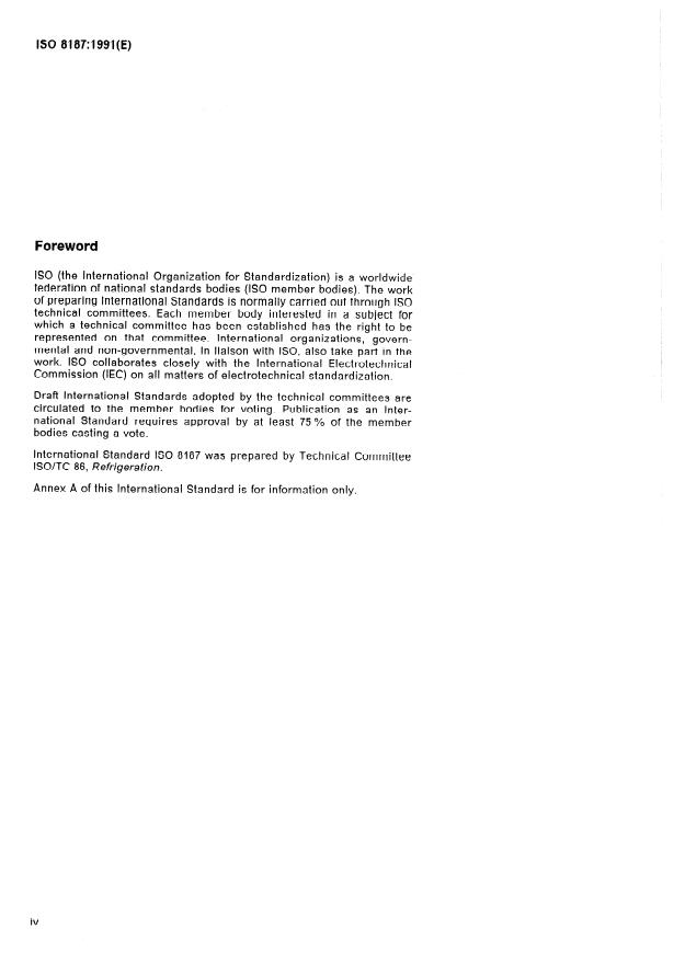 ISO 8187:1991 ISO 8187:1991 - Household refrigerating appliances -- Refrigerator-freezers -- Characteristics and test methods - Page 4 preview