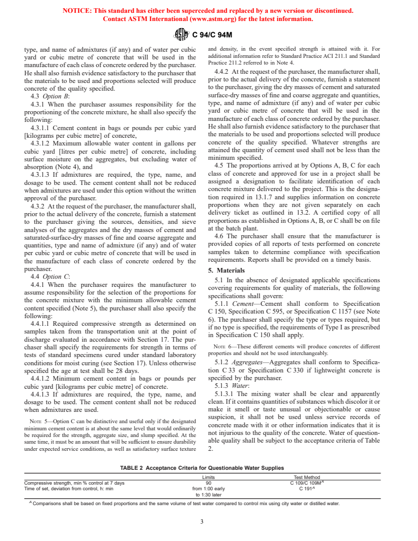 ASTM C94/C94M-00e2 - Standard Specification for Ready-Mixed Concrete