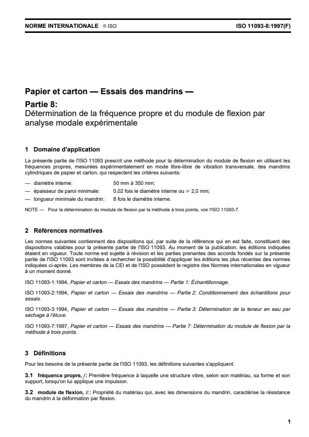 ISO 11093-8:1997 - Papier et carton -- Essais des mandrins