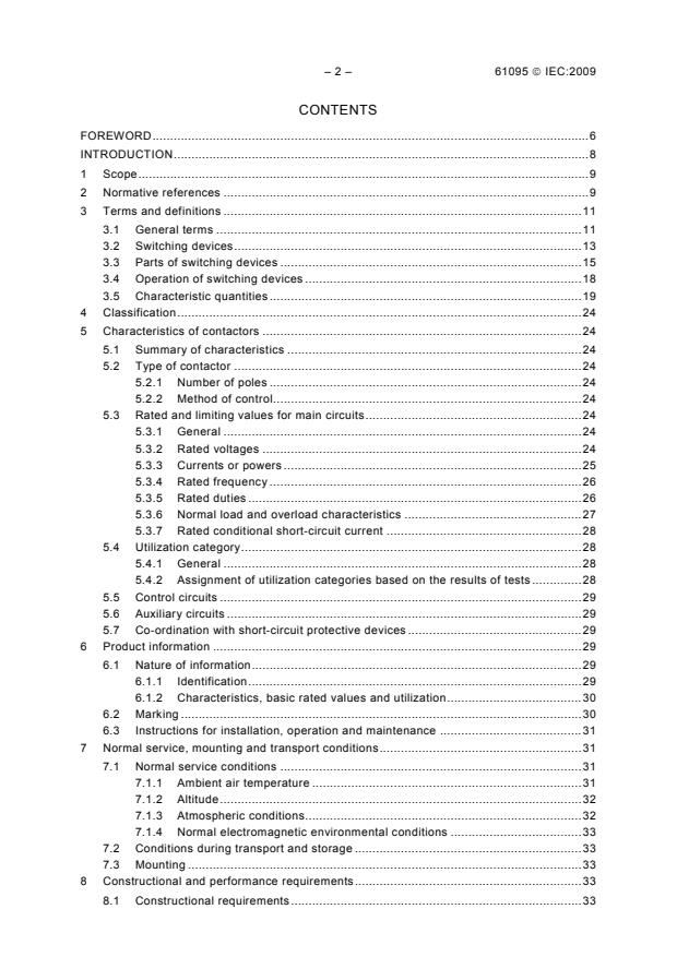 IEC 61095:2009 IEC 61095:2009 - Electromechanical contactors for household and similar purposes - Page 4 preview