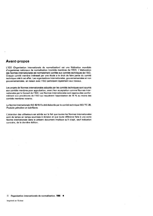 ISO 8216-0:1986 ISO 8216-0:1986 - Produits pétroliers -- Combustibles (classe F) -- Classification - Page 2 preview