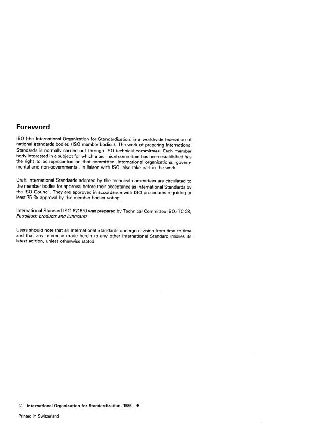 ISO 8216-0:1986 ISO 8216-0:1986 - Petroleum products -- Fuels (class F) -- Classification - Page 2 preview