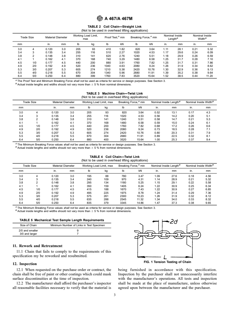 ASTM A467/A467M-98 - Standard Specification for Machine and Coil Chain