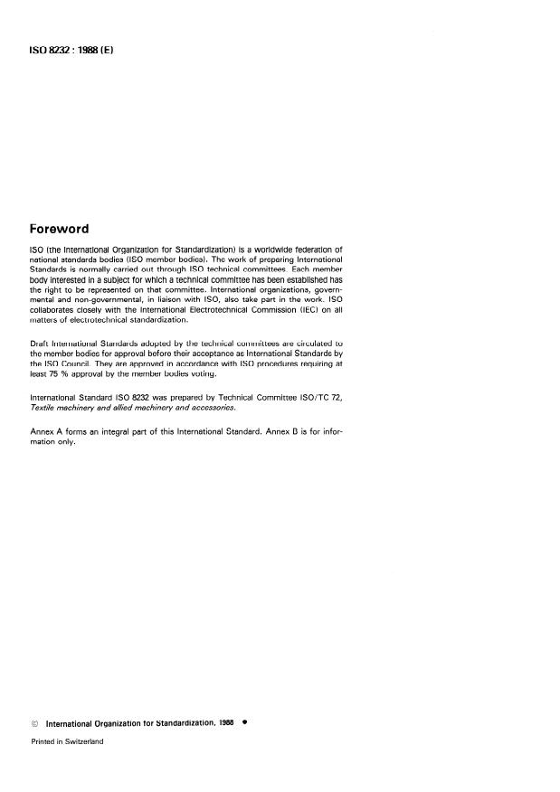 ISO 8232:1988 ISO 8232:1988 - Closed-circuit dry-cleaning machines -- Defining and checking of machine characteristics - Page 2 preview