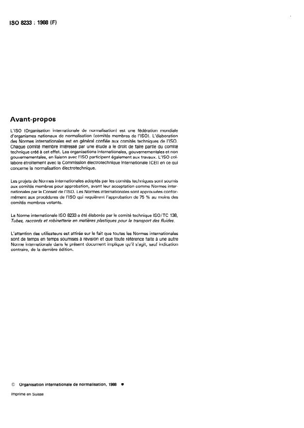 ISO 8233:1988 ISO 8233:1988 - Robinets en matériaux thermoplastiques -- Couple de manoeuvre -- Méthode d'essai - Page 2 preview