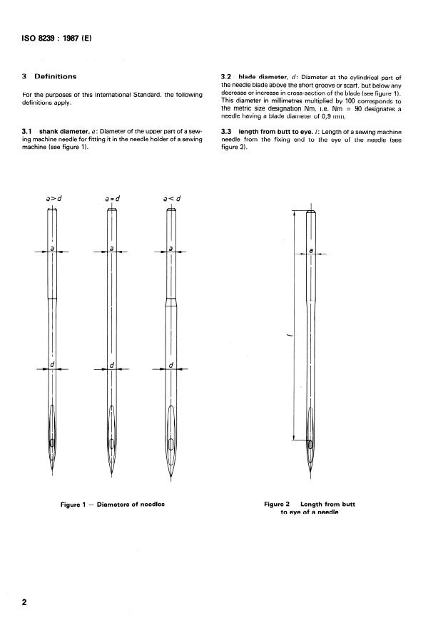 ISO 8239:1987 ISO 8239:1987 - Sewing machines needles -- Fitting dimensions -- Tolerances and combinations - Page 4 preview