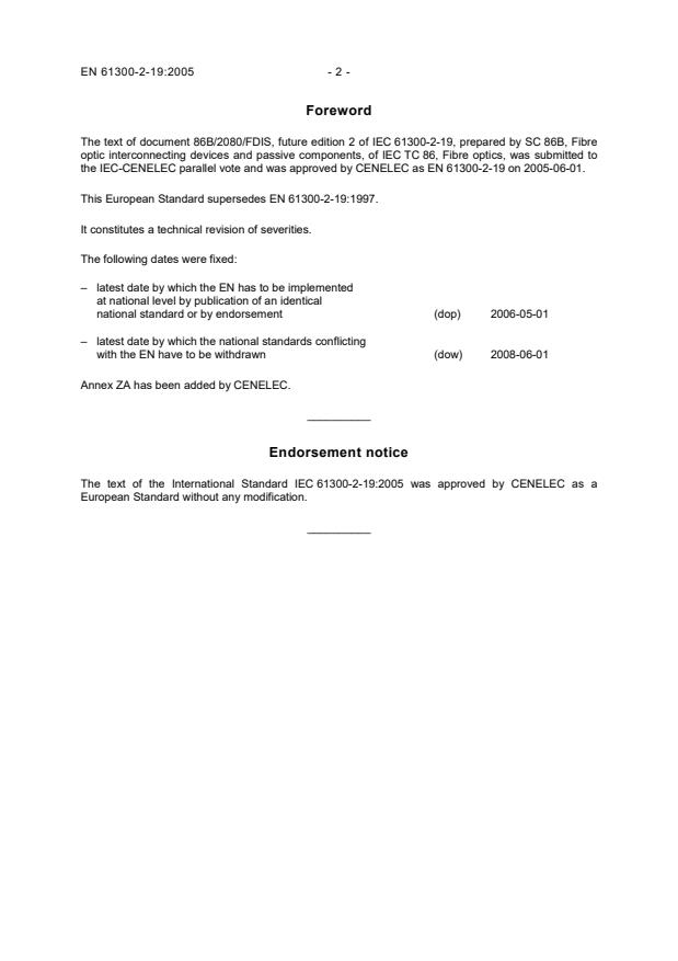 EN 61300-2-19:2005 EN 61300-2-19:2006 - Page 4 preview