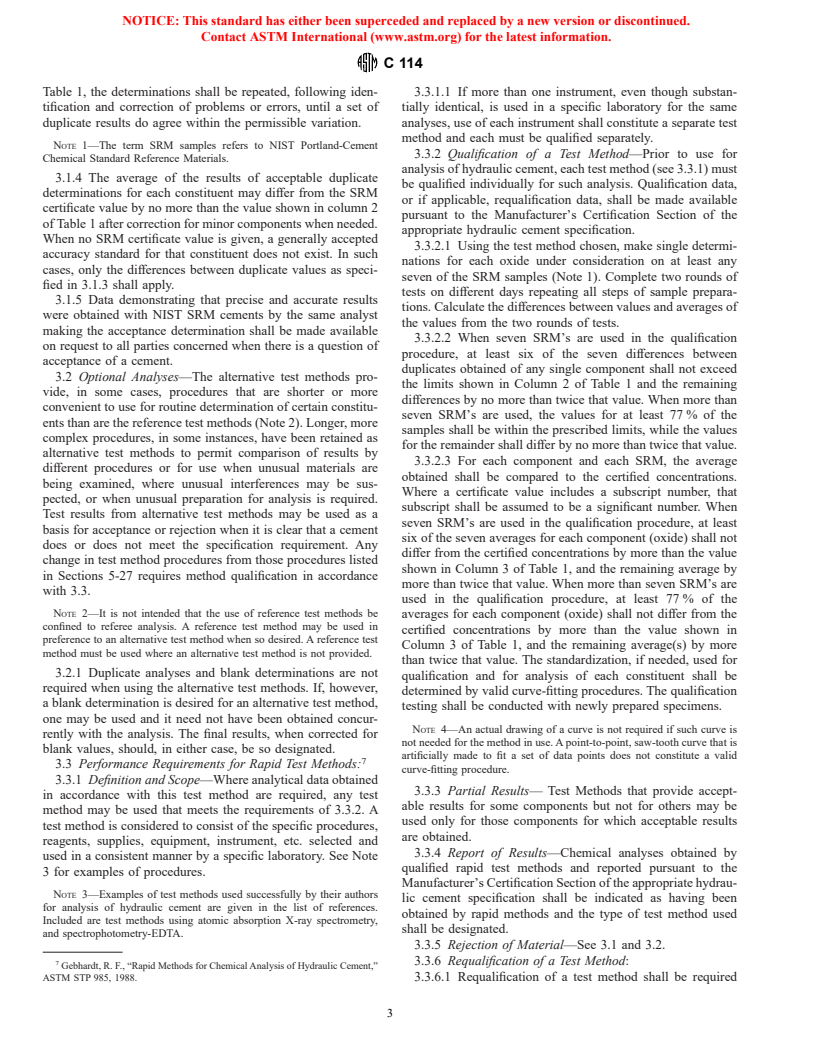 ASTM C114-00 - Standard Test Methods for Chemical Analysis of Hydraulic Cement