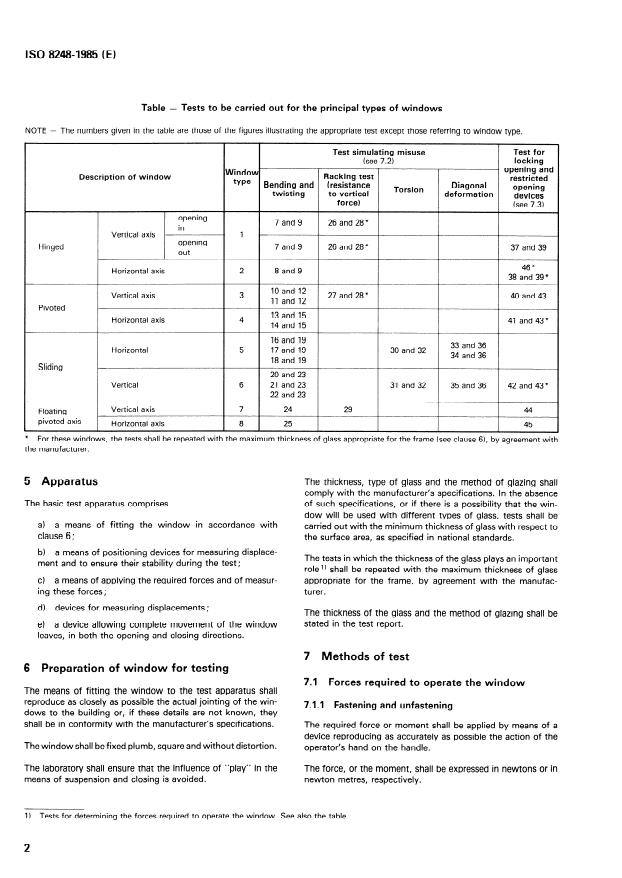 ISO 8248:1985 ISO 8248:1985 - Windows and door height windows -- Mechanical tests - Page 4 preview