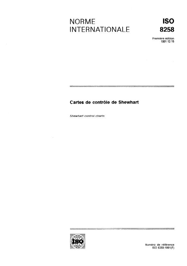 ISO 8258:1991 - Cartes de contrôle de Shewhart