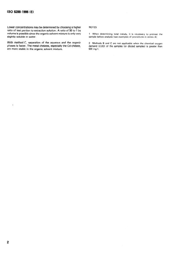 SIST ISO 8288:1996 ISO 8288:1986 - Water quality -- Determination of cobalt, nickel, copper, zinc, cadmium and lead -- Flame atomic absorption spectrometric methods - Page 4 preview