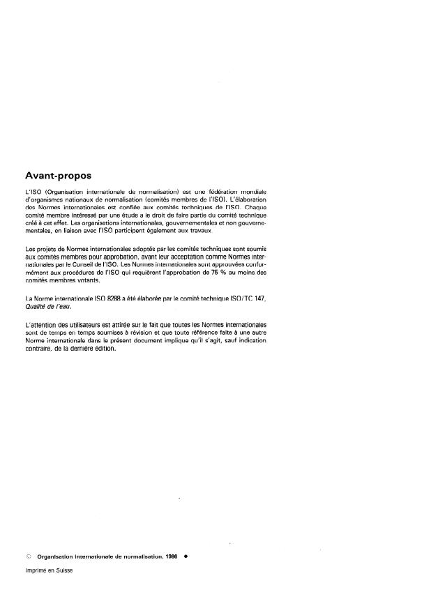 SIST ISO 8288:1996 ISO 8288:1986 - Qualité de l'eau -- Dosage du cobalt, nickel, cuivre, zinc, cadmium et plomb -- Méthodes par spectrométrie d'absorption atomique avec flamme - Page 2 preview