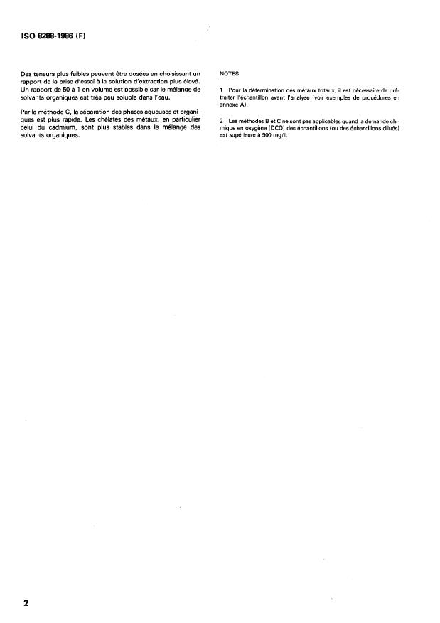 SIST ISO 8288:1996 ISO 8288:1986 - Qualité de l'eau -- Dosage du cobalt, nickel, cuivre, zinc, cadmium et plomb -- Méthodes par spectrométrie d'absorption atomique avec flamme - Page 4 preview