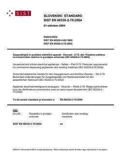EN 60335-2-75:2004 EN 60335-2-75:2004 - Page 1 preview