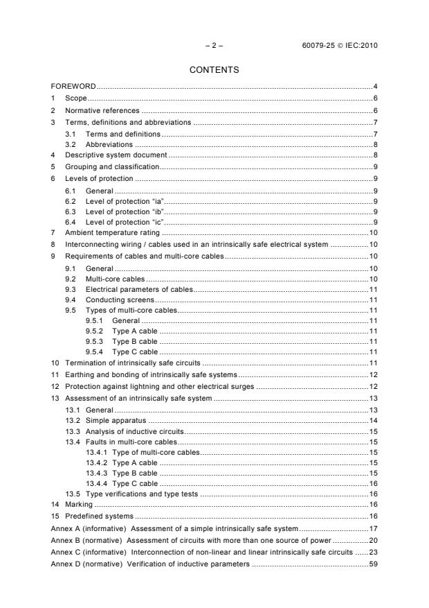 IEC 60079-25:2010 IEC 60079-25:2010 - Explosive atmospheres - Part 25: Intrinsically safe electrical systems - Page 4 preview
