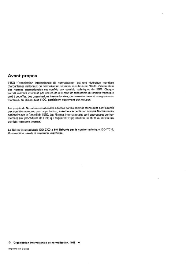 ISO 8303:1985 ISO 8303:1985 - Construction navale -- Barges de la série 3 embarcables a bord des navires -- Exigences principales d'exploitation et techniques - Page 2 preview