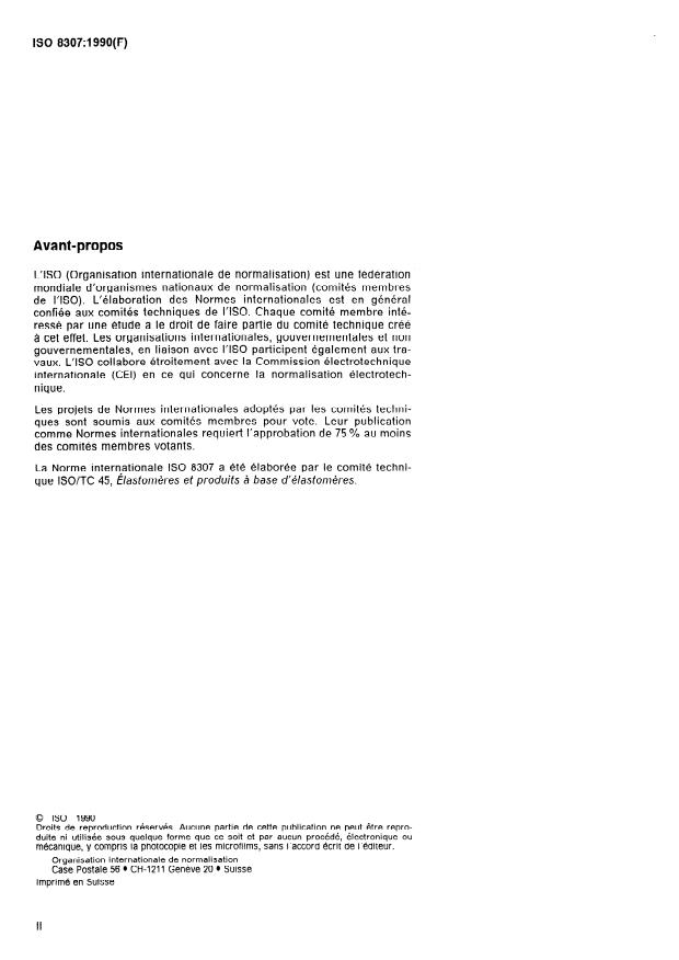 ISO 8307:1990 ISO 8307:1990 - Matériaux polymeres alvéolaires souples -- Détermination de la résilience - Page 2 preview