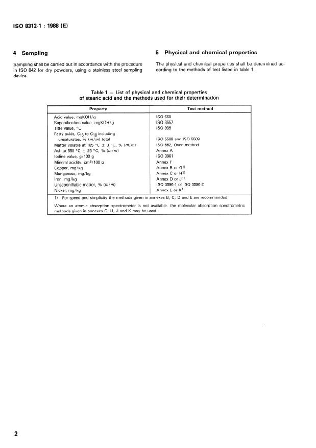 ISO 8312-1:1988 ISO 8312-1:1988 - Rubber compounding ingredients -- Stearic acid - Page 4 preview
