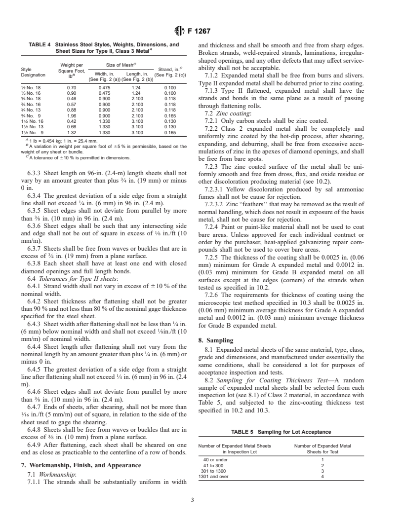ASTM F1267-91(1997) - Standard Specification for Metal, Expanded, Steel