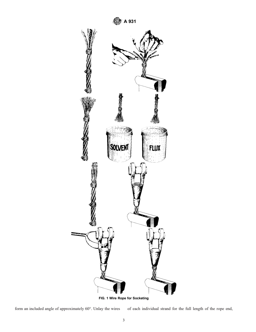 ASTM A931-96 - Standard Test Method for Tension Testing of Wire Ropes and Strand