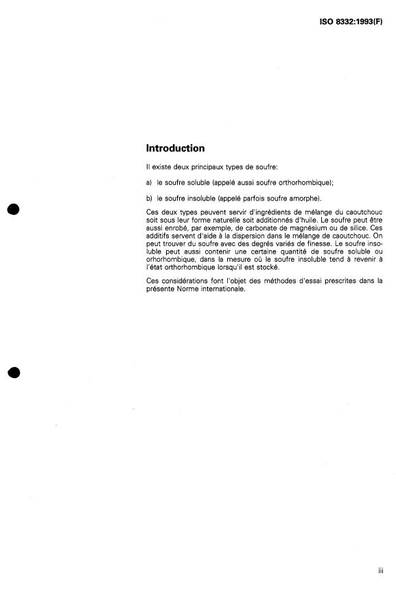 ISO 8332:1993 - Rubber compounding ingredients -- Sulfur -- Methods of test