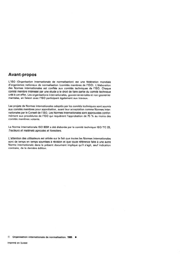 ISO 8334:1985 ISO 8334:1985 - Matériel forestier -- Scies a chaîne portatives -- Détermination de l'équilibre - Page 2 preview