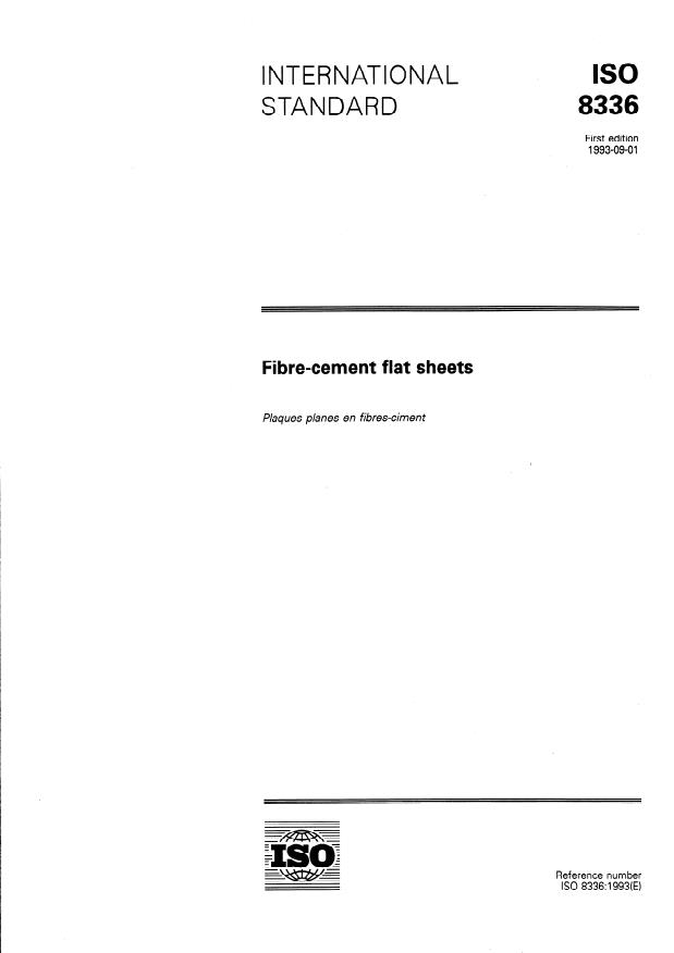 ISO 8336:1993 - Fibre-cement flat sheets