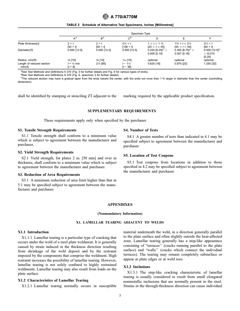 ASTM A770/A770M-86(1996) - Standard Specification for Through-Thickness Tension Testing of Steel Plates for Special Applications