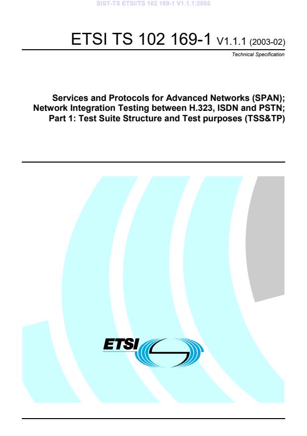 TS ETSI/TS 102 169-1 V1.1.1:2005