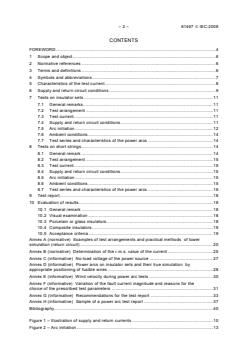 IEC 61467:2008 IEC 61467:2008 - Insulators for overhead lines - Insulator strings and sets for lines with a nominal voltage greater than 1 000 V - AC power arc tests - Page 4 preview