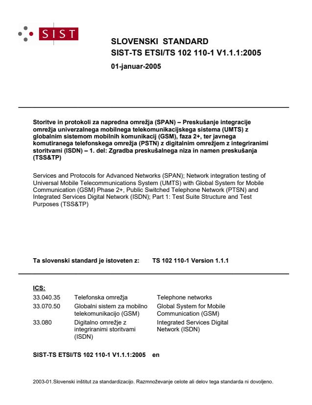TS ETSI/TS 102 110-1 V1.1.1:2005