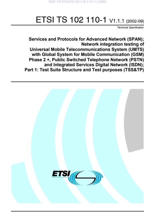 TS ETSI/TS 102 110-1 V1.1.1:2005