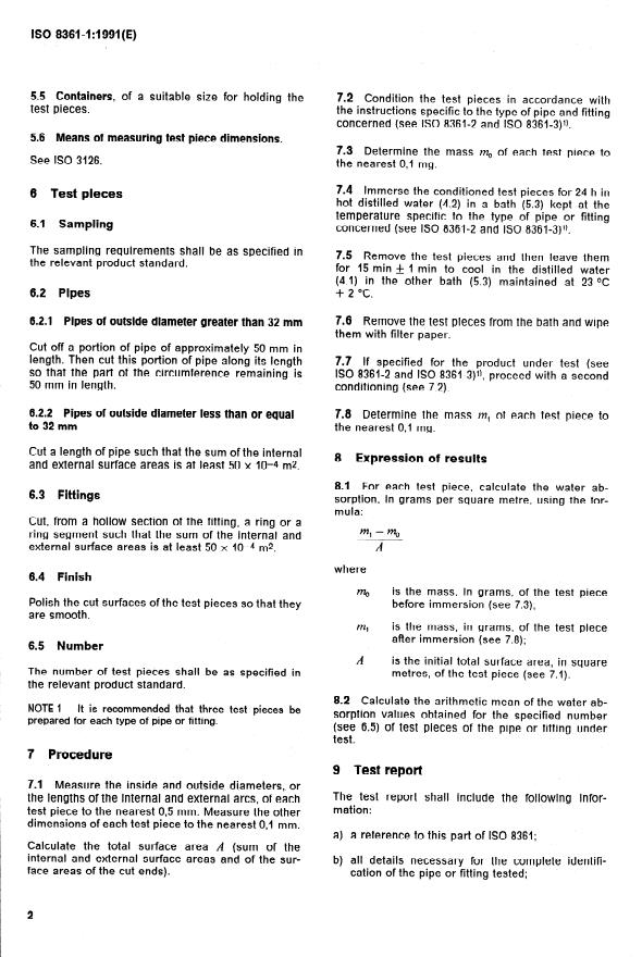 ISO 8361-1:1991 ISO 8361-1:1991 - Thermoplastics pipes and fittings — Water absorption — Part 1: General test method
Released:9/5/1991 - Page 4 preview