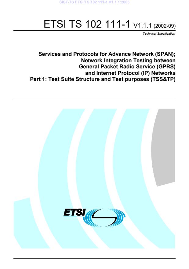 TS ETSI/TS 102 111-1 V1.1.1:2005