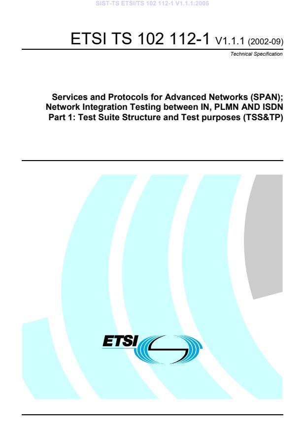 TS ETSI/TS 102 112-1 V1.1.1:2005