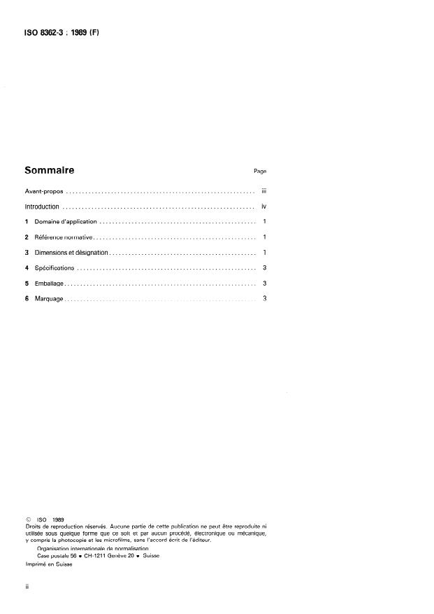 ISO 8362-3:1989 ISO 8362-3:1989 - Récipients et accessoires pour produits injectables - Page 2 preview