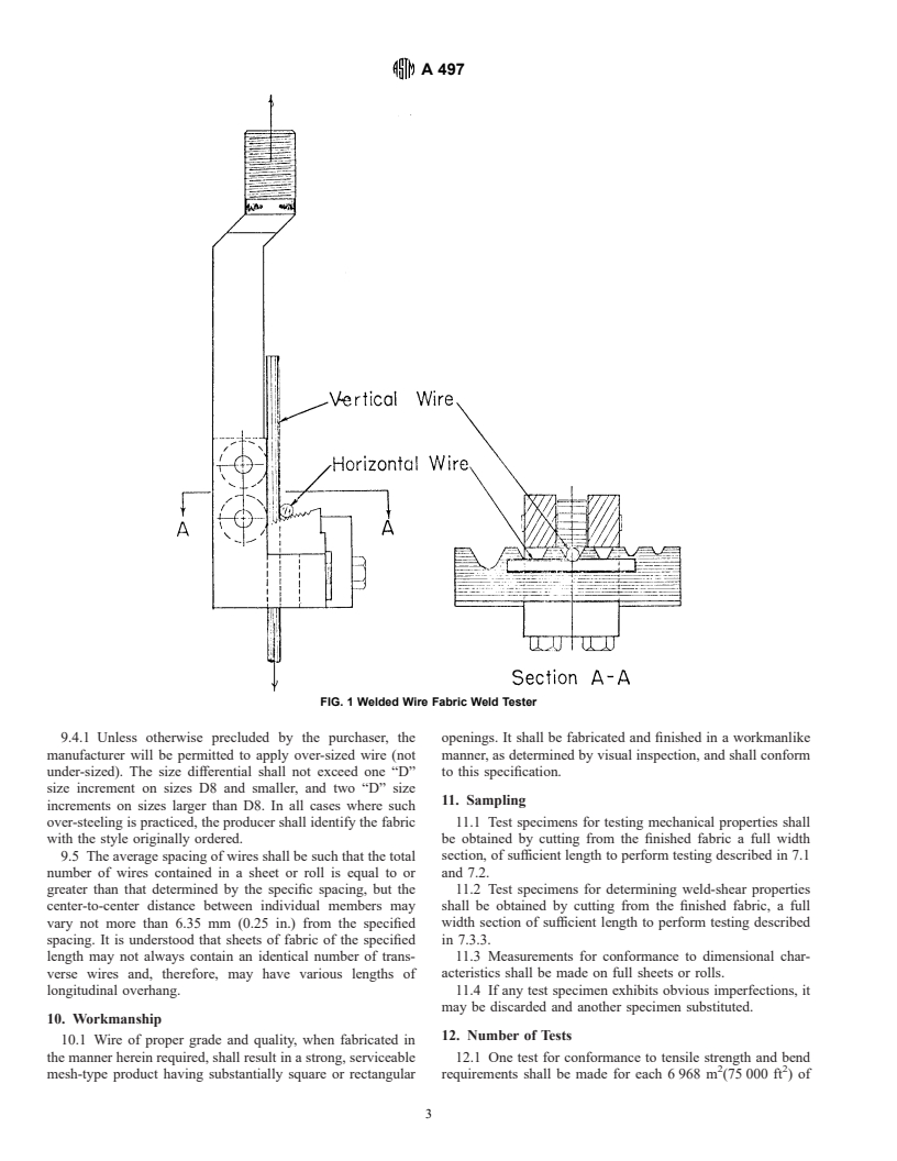 ASTM A497-99 - Standard Specification for Steel Welded Wire Reinforcement, Deformed, for Concrete