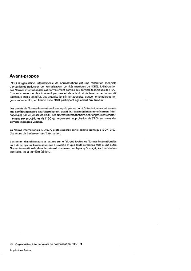 ISO 8372:1987 ISO 8372:1987 - Traitement de l'information -- Modes opératoires d'un algorithme de chiffrement par blocs de 64 bits - Page 2 preview